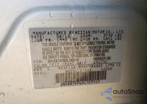 2013 Nissan Sentra S from USA, damaged, VIN 3N1AB7AP6DL769410